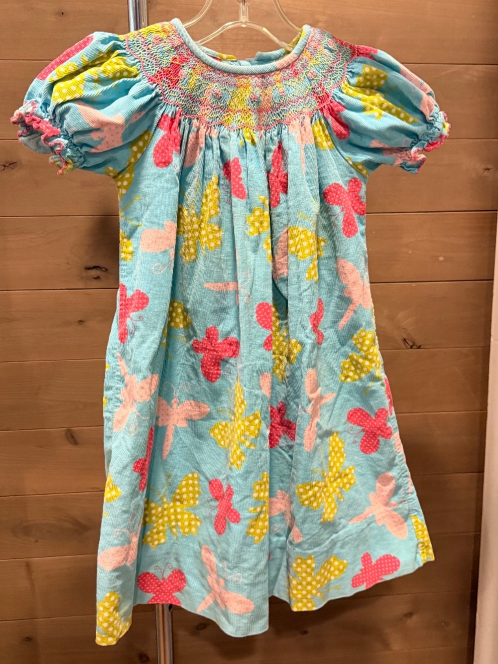 Claire & Charlie light blue hand-smocked bishop-style Corduroy dress Size 3